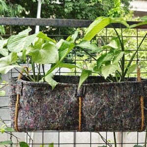 20 inch Geotextile Plant Hanger with Rope, S Hooks