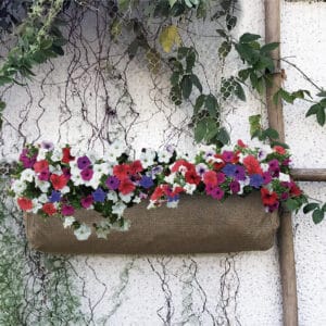 TheWildCat golden Vertical Hanger Geotextile Planter for Herbs, Flowers & Succulents with Jute Rope 34" x 7"