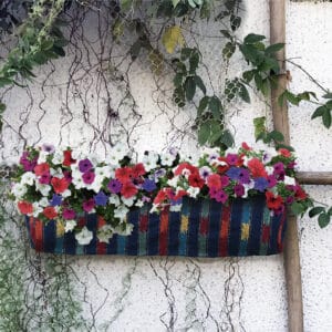 TheWildCat Vibrant Blues Vertical Hanger Geotextile Planter for Herbs, Flowers & Succulents  with Jute Rope 34" x 7"